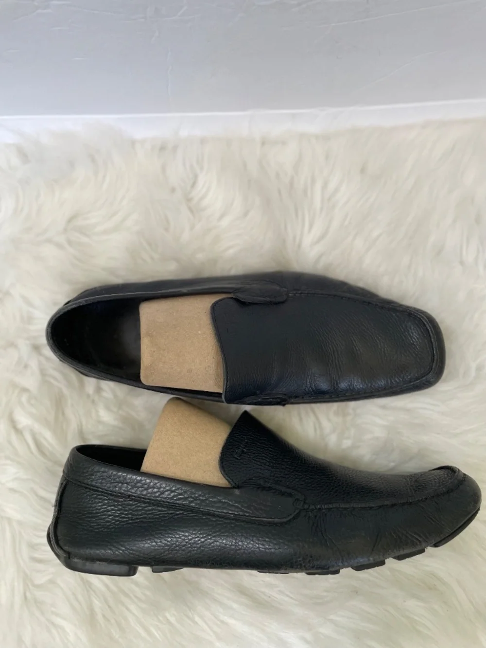 Salvatore Ferragamo Authentic Mens Black Leather Loafer Shoes Size 9 EE